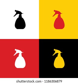 Spray bottle for cleaning sign. Vector. Icons of german flag on corresponding colors as background.