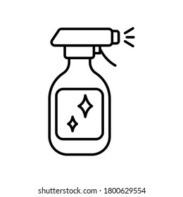 Spray bottle for cleaning surface icon, easy cleaning, thin line symbol on white background - editable vector illustration eps 10