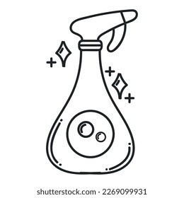 icono de la herramienta de limpieza de botellas de espray aislado