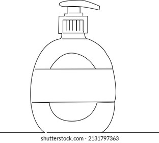 Spray Bottle Continuous one line drawing on white isolated background  Vector illustration.