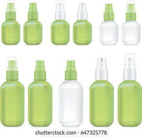 Spray bottle cosmetic  green.vector