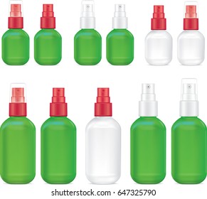 Spray bottle cosmetic green.vector