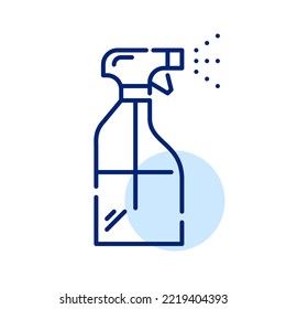 Spray bottle. Cosmetics and hair supply. Pixel perfect, editable stroke line icon