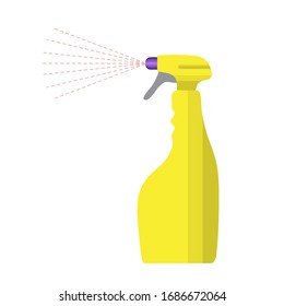 spray bottle  with a disinfectant - spray cleaner and disinfectant against viruses. Prevention against Virus, Germs and Infection. flat icon Design