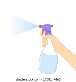 Spray bottle dispenser with disinfection proposal for killing MERS-Cov, COVID-19