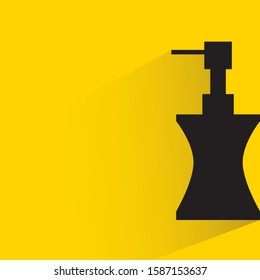spray bottle with drop shadow in yellow background