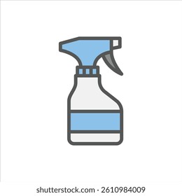 spray bottle filled outline icon. sprayer color line illustration.
