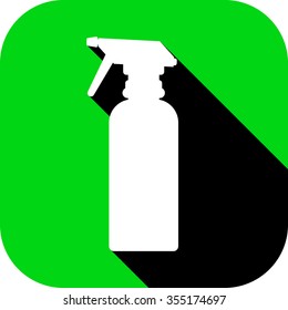 Spray bottle in flat design. Washing tool icon. Vector illustration