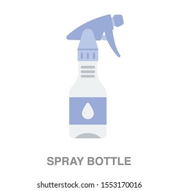 Spray bottle flat icon on white transparent background. You can be used spray bottle icon for several purposes.
