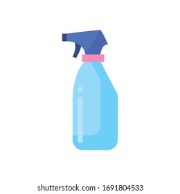 spray bottle flat style icon design, Cleaning service wash home hygiene equipment domestic interior housework and housekeeping theme Vector illustration