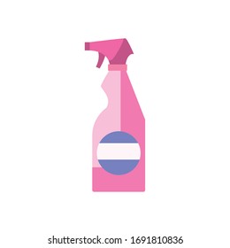 spray bottle flat style icon design, Cleaning service wash home hygiene equipment domestic interior housework and housekeeping theme Vector illustration