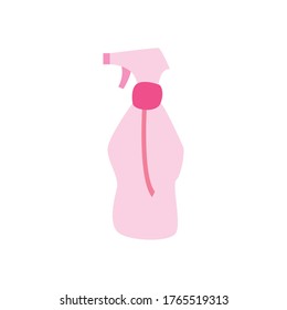 Spray bottle flat style icon design, Hygiene wash health clean healthy bacteria bathroom protection and liquid theme Vector illustration