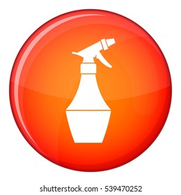 Spray bottle for flower icon in red circle isolated on white background vector illustration