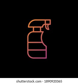 spray bottle gradient outline Icon. corona virus vector illustration on black background