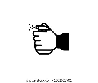 Spray bottle hand icon representing cleaning and sanitation