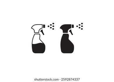 Spray bottle icon in black and white Vector