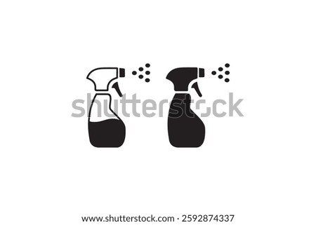 Spray bottle icon in black and white Vector