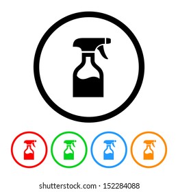 Spray Bottle Icon with Color Variations