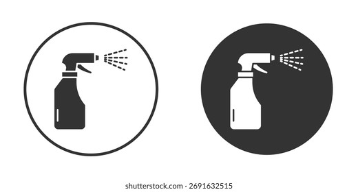 Flaschensymbol mit flachen Abbildungen besprühen. Vektorkunst.