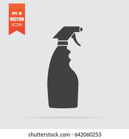 Spray bottle icon in flat style isolated on grey background. For your design, logo. Vector illustration.