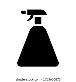 Symbol für das Spray-Flaschensymbol zur Illustration eines Vektors auf isoliertem Zeichen auf weißem Hintergrund