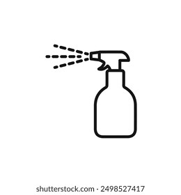 Icono de la botella del espray aislado en el fondo blanco