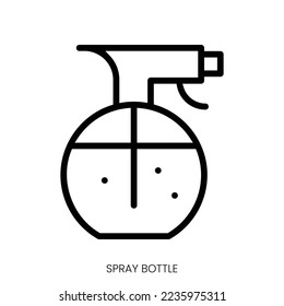 spray bottle icon. Line Art Style Design Isolated On White Background
