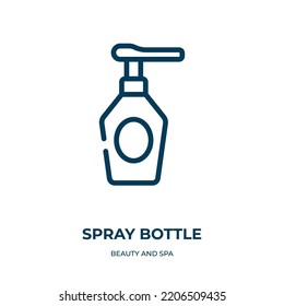 Spray bottle icon. Linear vector illustration from beauty and spa collection. Outline spray bottle icon vector. Thin line symbol for use on web and mobile apps, logo, print media.