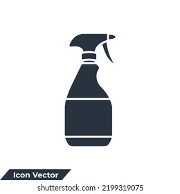 Icono de la botella de aerosol ilustración vectorial. Plantilla de símbolo del frasco de spray para la colección de diseño gráfico y web