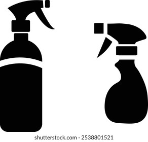 Spray Bottle Icon Set for Cleaning and Disinfecting