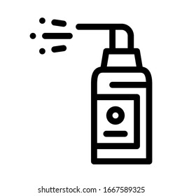 Spray Bottle Icon Vector. Outline Spray Bottle Sign. Isolated Contour Symbol Illustration