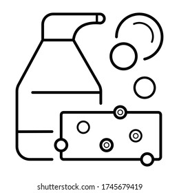 Spray bottle icon. Vector outline