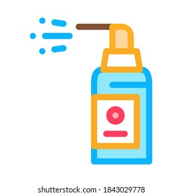 Spray Bottle Icon Vector. Outline Spray Bottle Sign. Color Isolated Contour Symbol Illustration