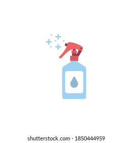 Spray bottle icon. Vector outline illustration of sprayer disinfection