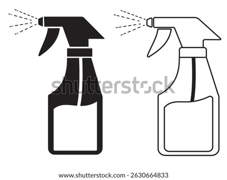 Spray bottle icon, vector. Silhouette of spray bottle symbol and sign, Air Freshener, men's perfume, deodorant, lotion symbol. Vector illustration.