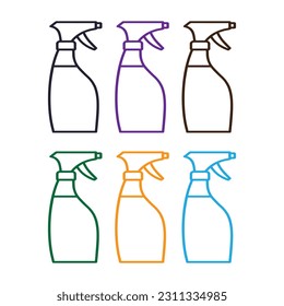 icono del frasco de spray,vectores del icono del frasco de limpieza aislados en el fondo
