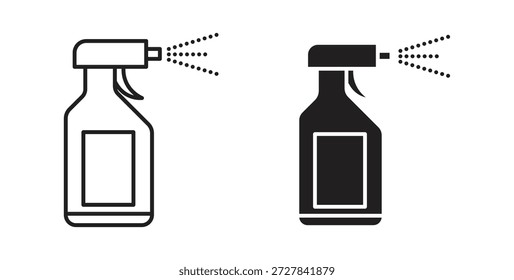 Iconos de botella de spray. Iconos de contorno Vector colección. ilustraciones planas
