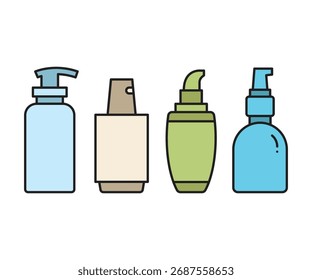 borrifar ícones de garrafa definir ilustração vetorial