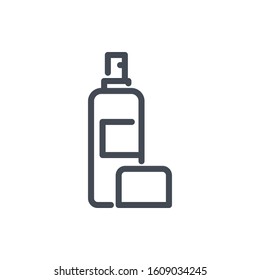 Spray bottle line icon. Deodorant spray vector outline sign.