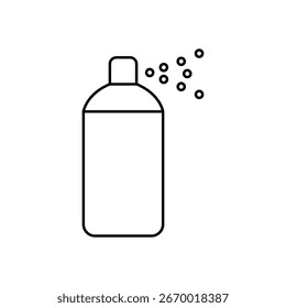Vector del icono de la línea de la botella del aerosol aislado en el fondo blanco