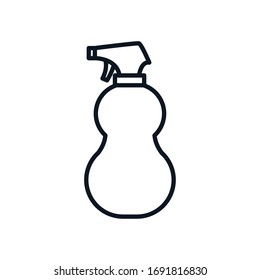 spray bottle line style icon design, Cleaning service wash home hygiene equipment domestic interior housework and housekeeping theme Vector illustration