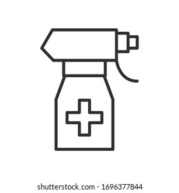 spray bottle medical product line style vector illustration design