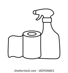 spray bottle medical product silhouette style vector illustration design