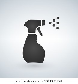 Spray Bottle With Mist Vector Illustration Icon, Isolated On Modern Background.