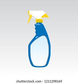 Spray bottle mockup, blank label, vector.