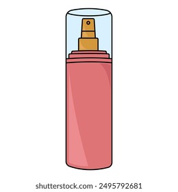 Spray Bottle Mockup for toner, Front View, Isolated On White Background. Vector Illustration