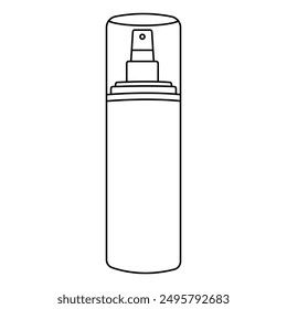 Spray Bottle Mockup for toner, Front View, Isolated On White Background. Vector Illustration
