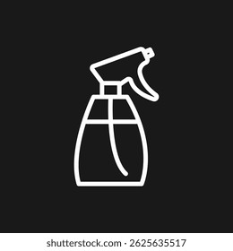 Botella de aerosol sobre fondo negro Limpieza, jardinería y dispensador de líquidos Símbolo