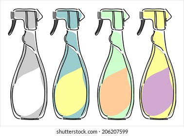 Spray bottle on a white background