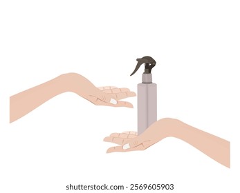 Spray bottle on white background.